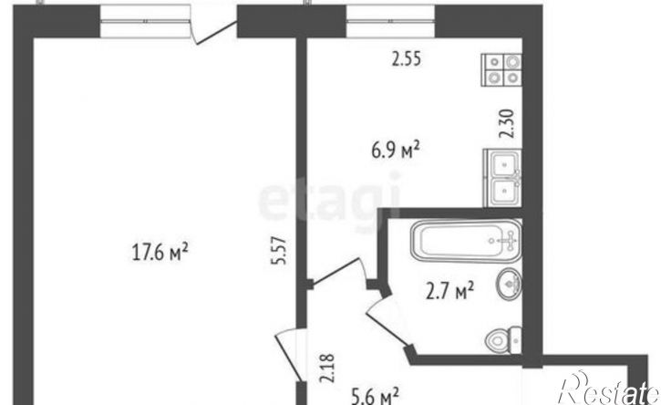 1-комн квартира Евпатория, улица Дёмышева, 132