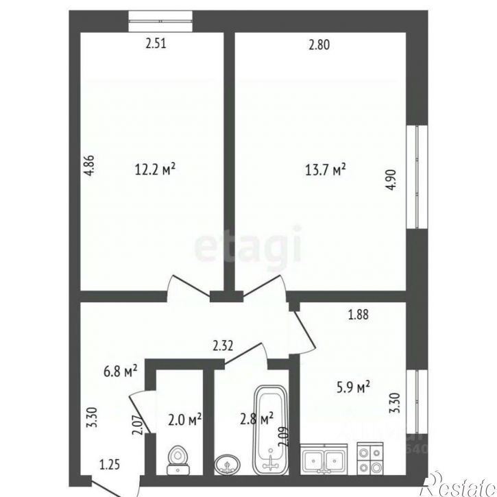 2-комн квартира ул Комсомольская, 27,  д. 27