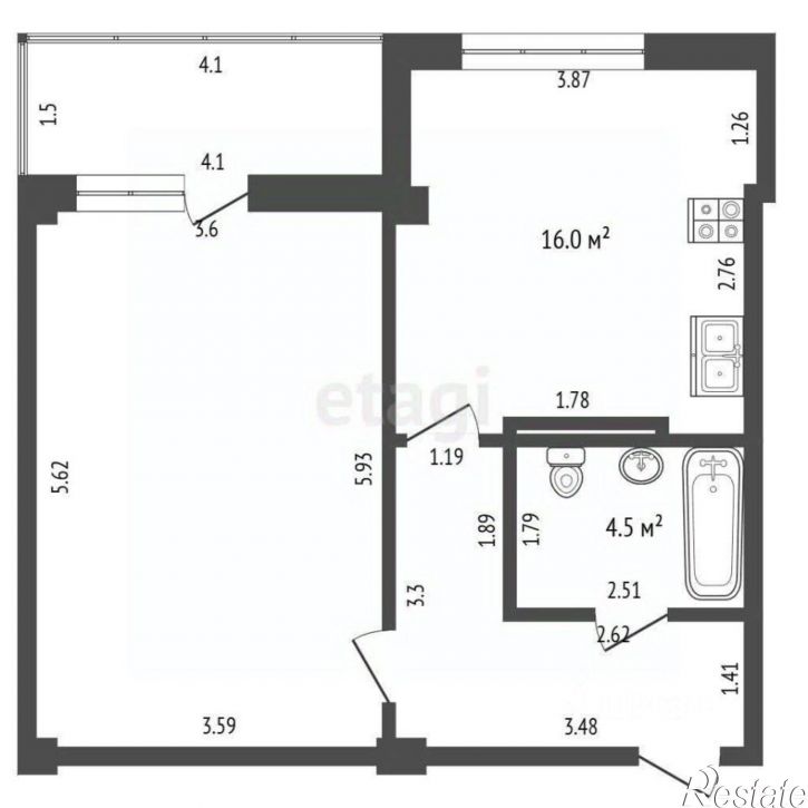 1-комн квартира ул Колобова, 21в,  д. 21в