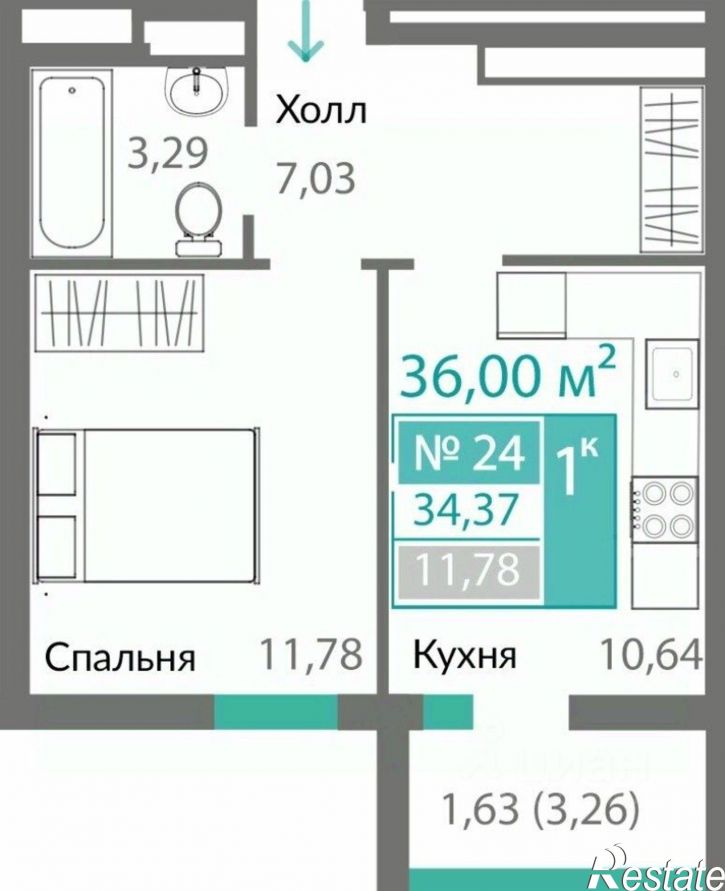 1-комн квартира в новом доме Симферополь, Киевский район