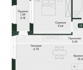 2-комн, 37 кв м, этаж 5/13 Алушта, микрорайон Профессорский Уголок