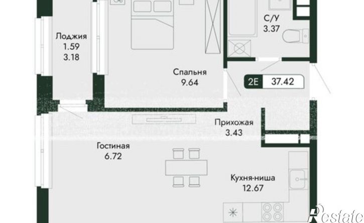 2-комн квартира в новом доме Алушта, микрорайон Профессорский Уголок