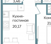 2-комн, 54 кв м, этаж 4/8 Саки