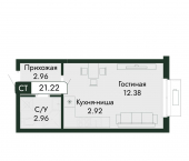 1-комн, 21 кв м, этаж 3/14 Алушта, Октябрьская улица