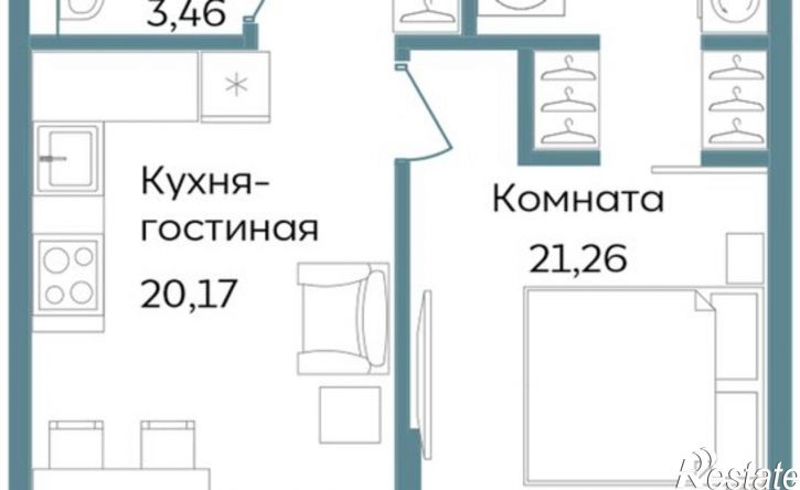 2-комн квартира в новом доме Саки