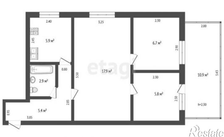 3-комн квартира Феодосия, Киевская улица, 10