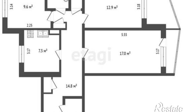 3-комн квартира Симферополь, проспект Победы, 82