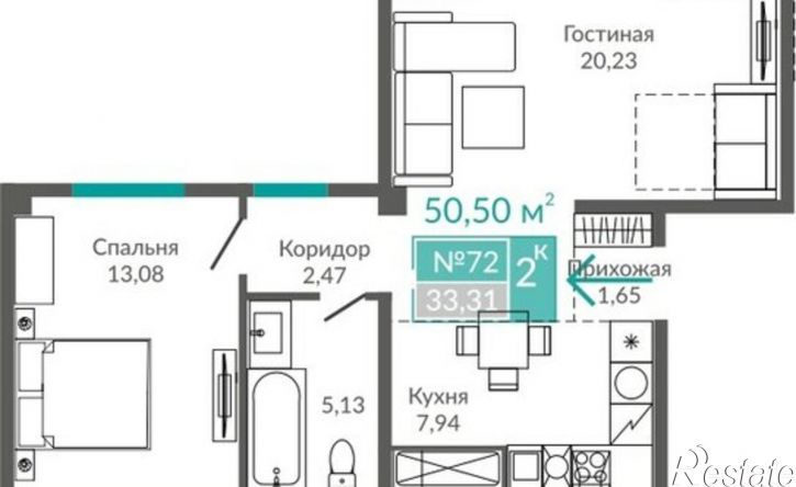 2-комн квартира Евпатория, Симферопольская улица, 2Х