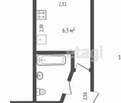 1-комн, 32кв м, этаж 5/5 Симферополь, Киевская улица, 117/2
