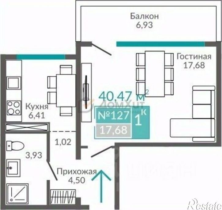 1-комн квартира Симферопольская ул,дом 2