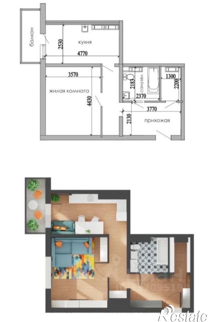 1-комн квартира Победы пр-кт,дом 93