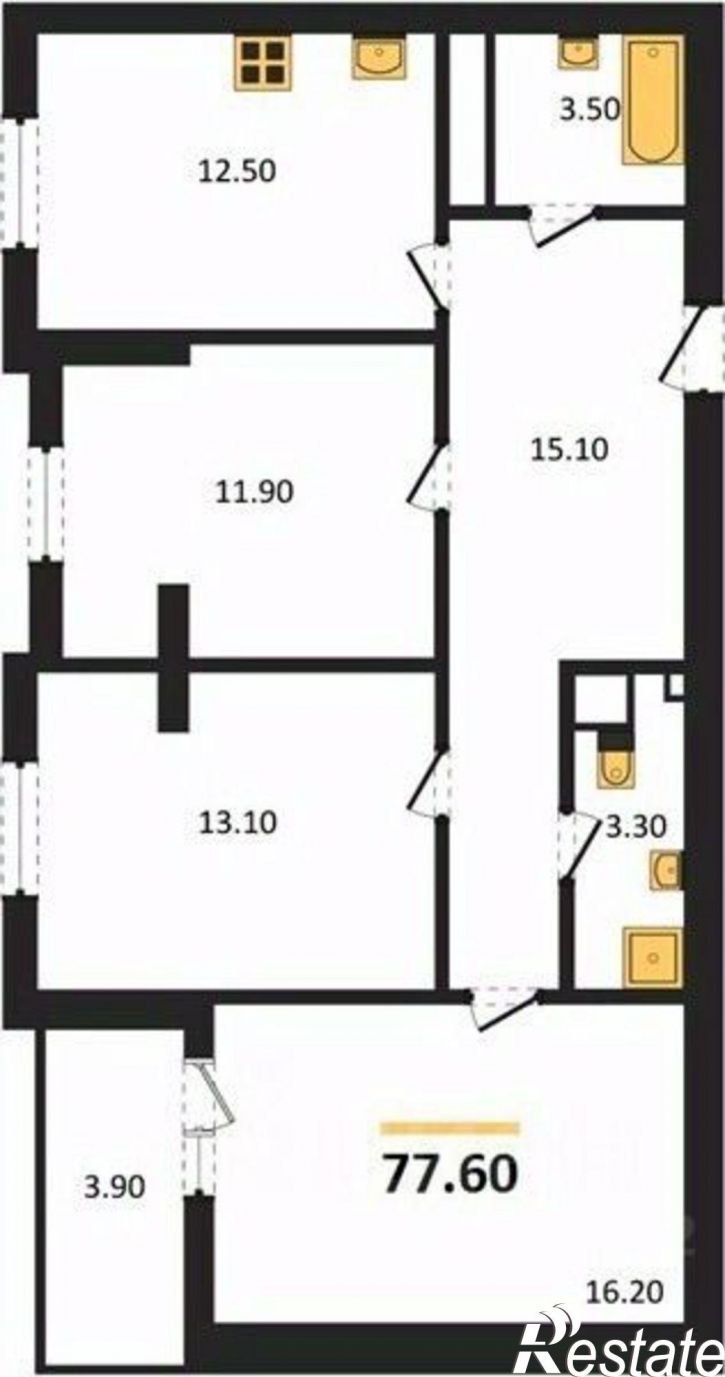 3-комн квартира Симферопольский р-н, село Мирное