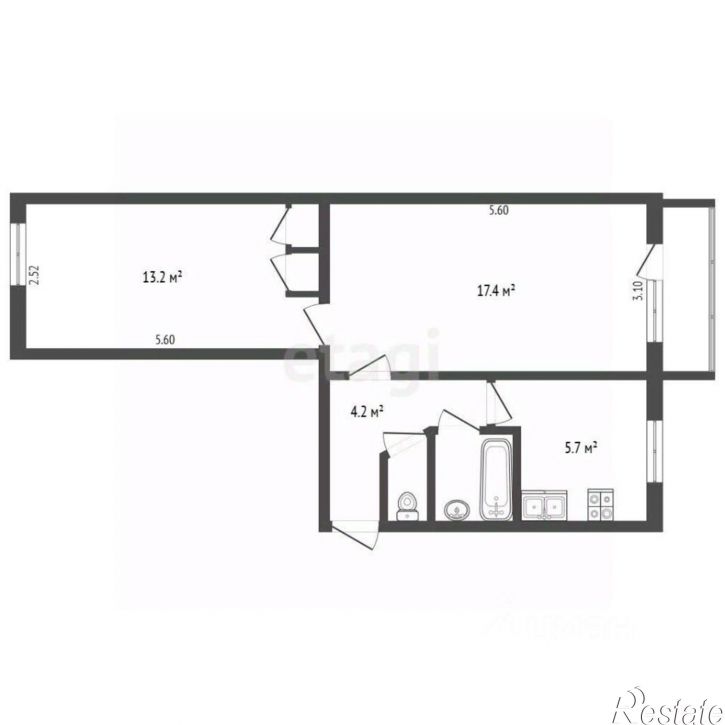 2-комн квартира ул Гагарина, 5а,  д. 5а