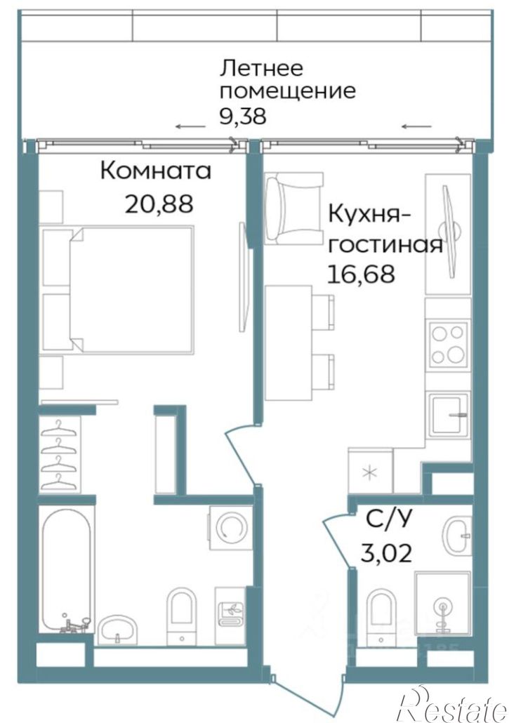 2-комн квартира в новом доме г. Саки, ул. Морская