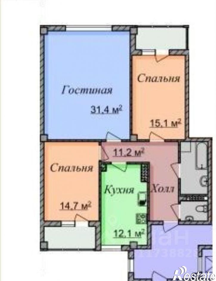 3-комн квартира ул Загородная Балка, 2г,  д. 2г