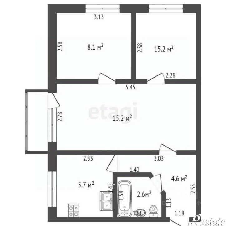 3-комн квартира Ленинский район