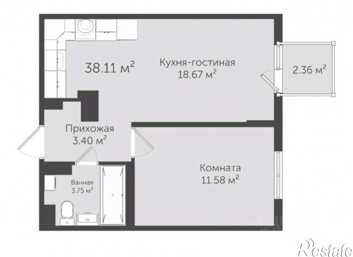 1-комн квартира им.60-летия ВЛКСМ ул,дом 31к5
