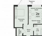 2-комн, 49 кв м, этаж 2/6 ул Глазкрицкого, 10