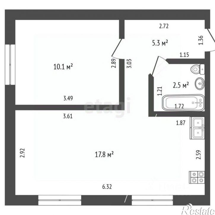 1-комн квартира Сакский район, село Орехово