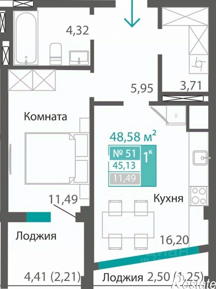 1-комн квартира в новом доме Симферополь, Караимская улица, 25