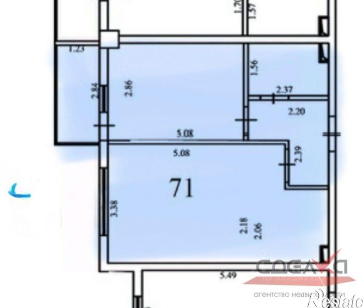 1-комн квартира улица Лётчиков, 6