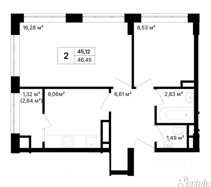 2-комн квартира в новом доме ул Донецкая, 3,  д. 3