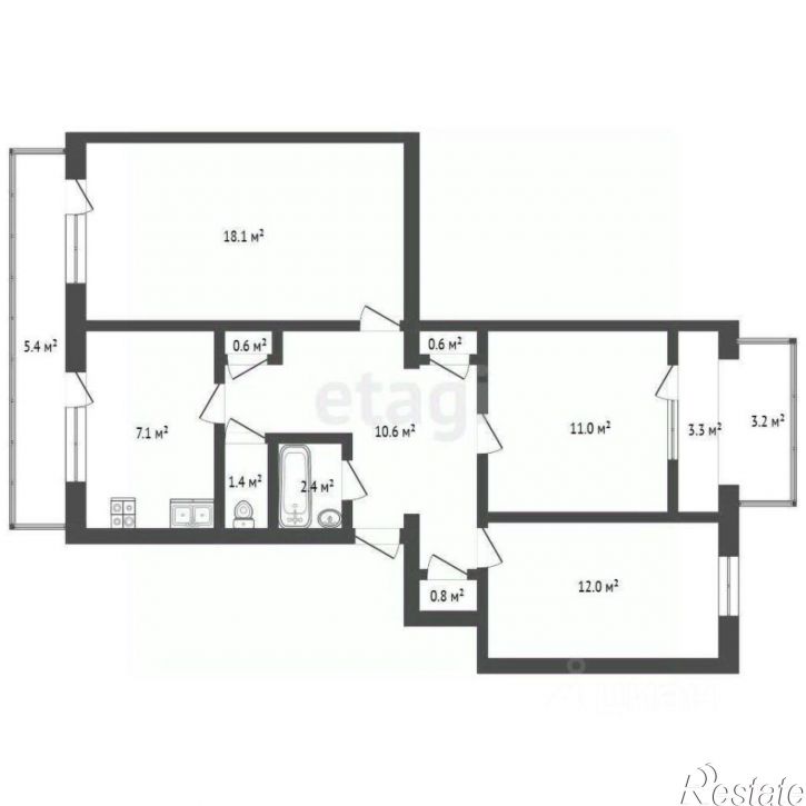 3-комн квартира ул Адмирала Фадеева, 25е,  д. 25е