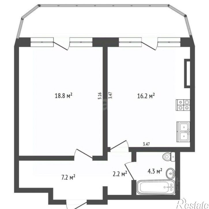 1-комн квартира ул Симферопольская, 12а,  д. 12а