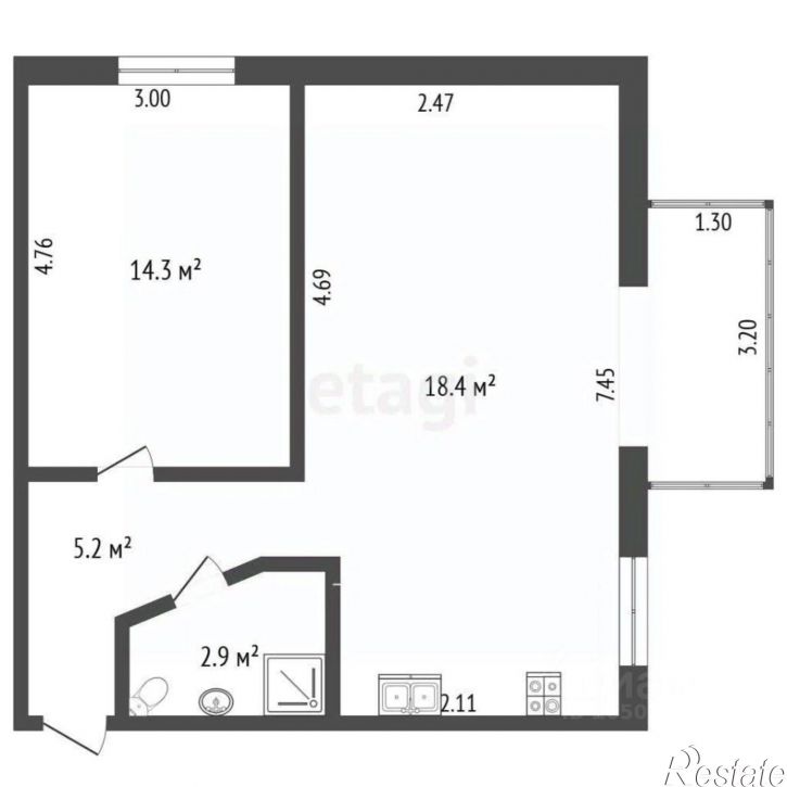 2-комн квартира ул Крестовского, 35,  д. 35