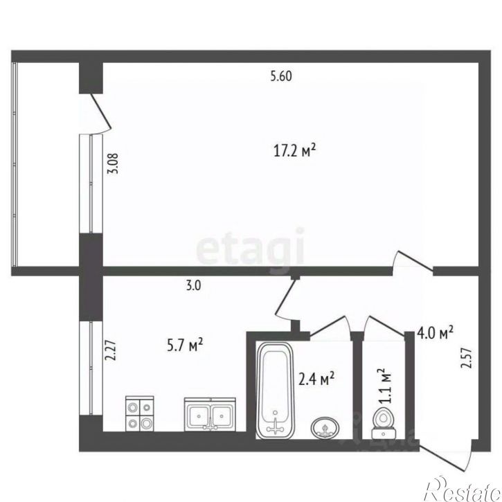 1-комн квартира ул Фрунзе, 5З,  д. 5З