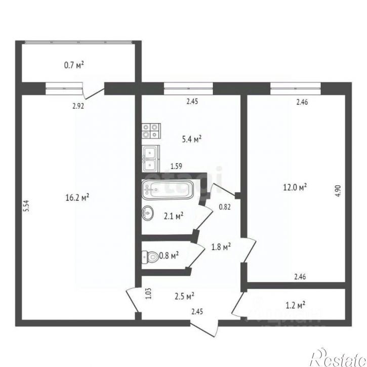 2-комн квартира ул Гайдара, 8,  д. 8