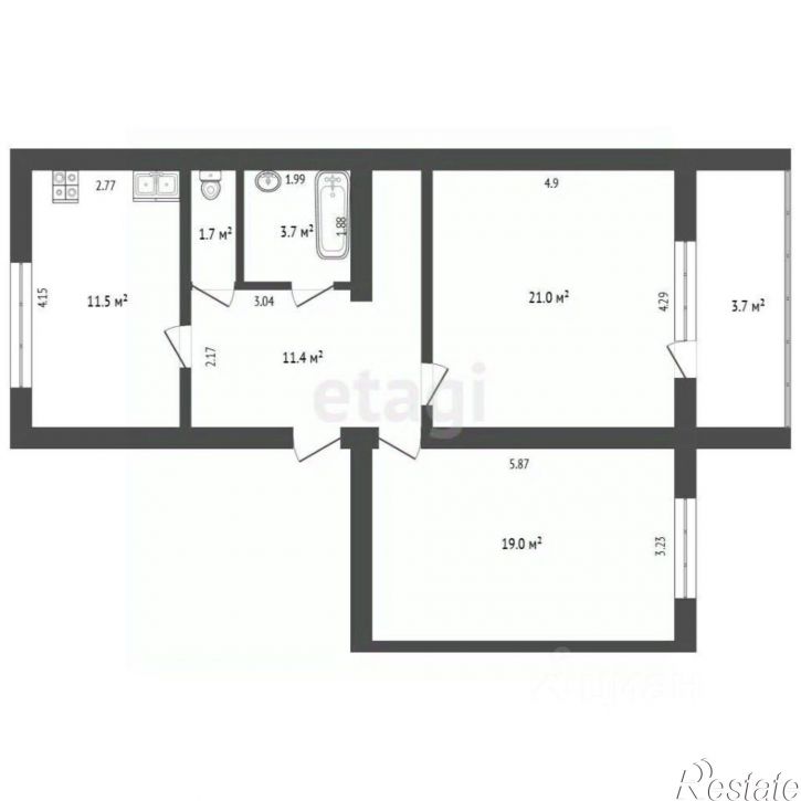 2-комн квартира ул Кирова, 32,  д. 32