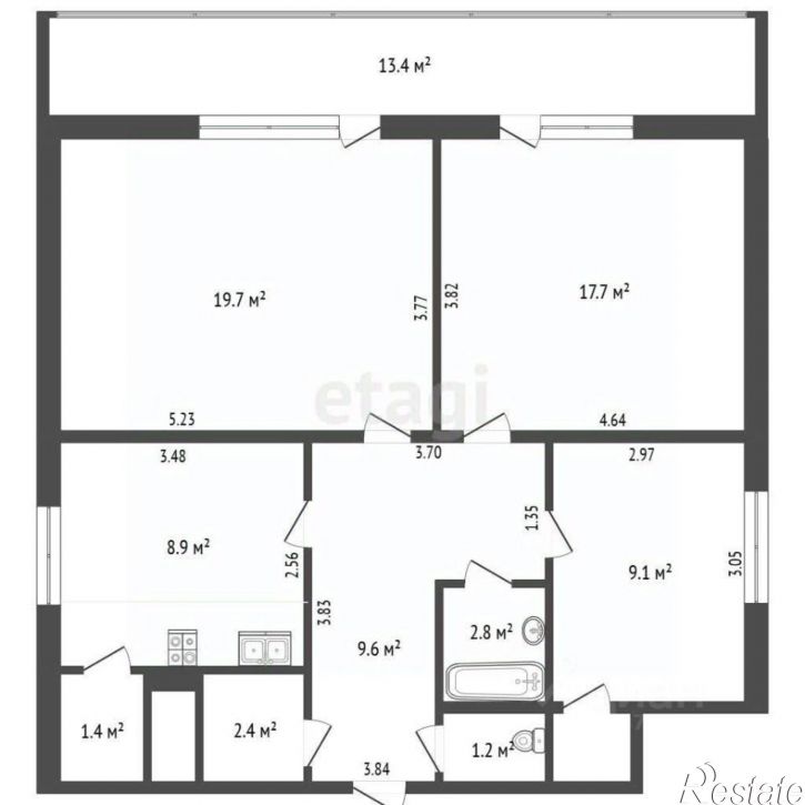 3-комн квартира ул Кирова, 2,  д. 2