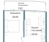 1-комн, 47 кв м, этаж 8/12 г. Саки, ул. Морская