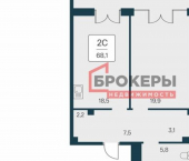 1-комн, 68кв м, этаж 1/4 Севастопольское шоссе, 2А