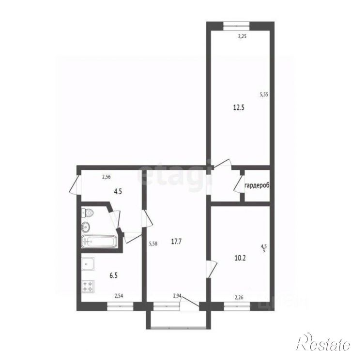 3-комн квартира ул Строительная, 19,  д. 19