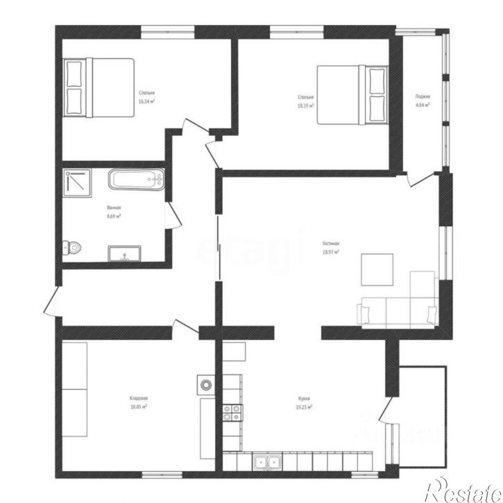 3-комн квартира ул Курортная, 4е,  д. 4е