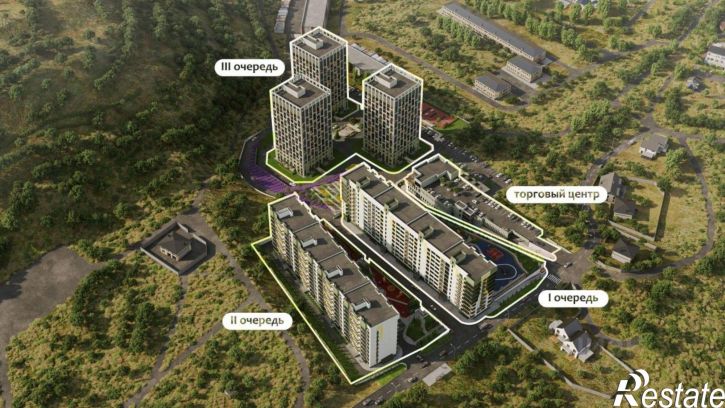 1-комн квартира в новом доме Феодосия, улица Грина
