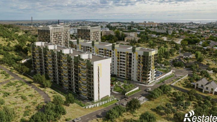 1-комн квартира в новом доме Феодосия, улица Грина