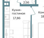 1-комн, 47 кв м, этаж 3/12 