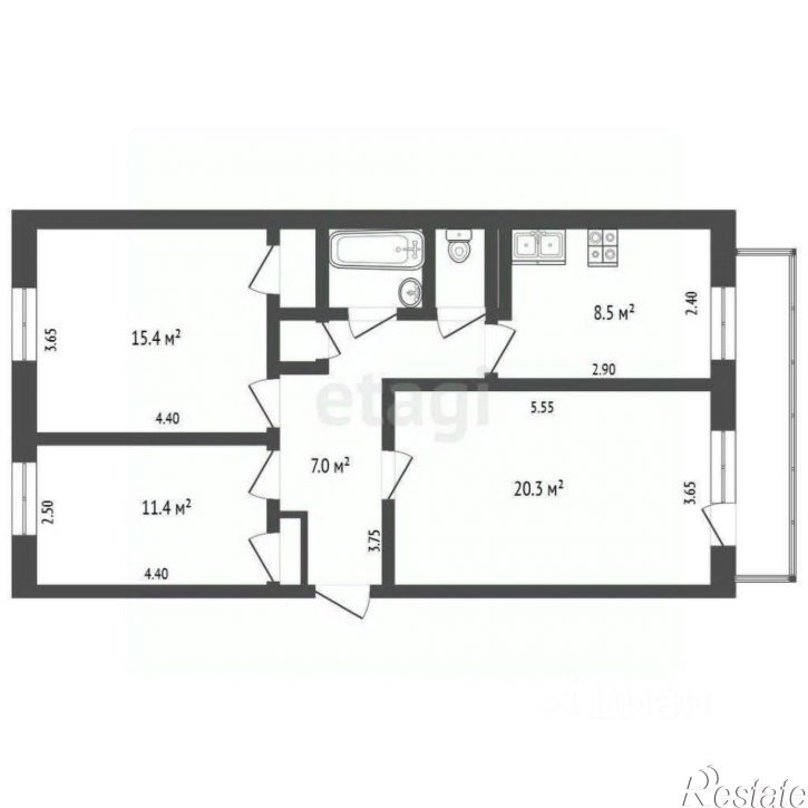 3-комн квартира ул Садовая, 5,  д. 5
