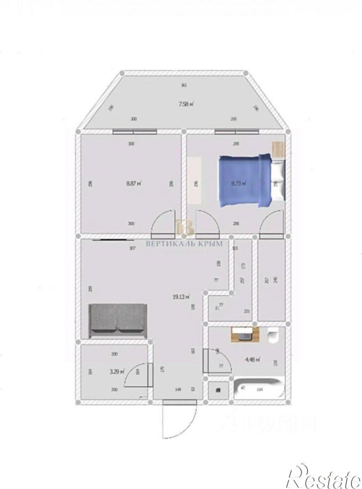 3-комн квартира Ялта г., Московская ул., д.15, к.3