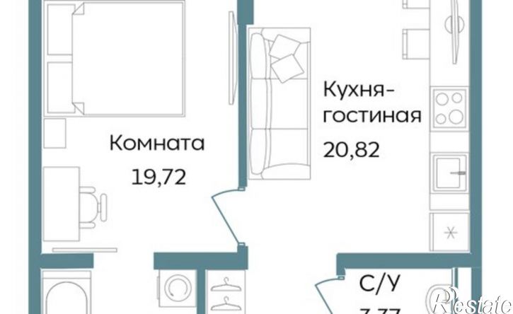 1-комн квартира в новом доме Саки