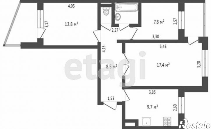 3-комн квартира Симферополь, улица Лермонтова, 18