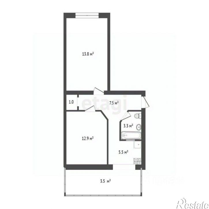 2-комн квартира ул Строительная, 19,  д. 19