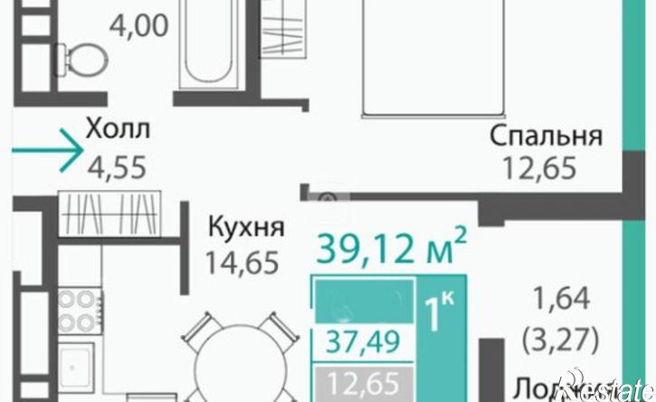 1-комн квартира Симферополь, улица Святителя Гурия, 7к2