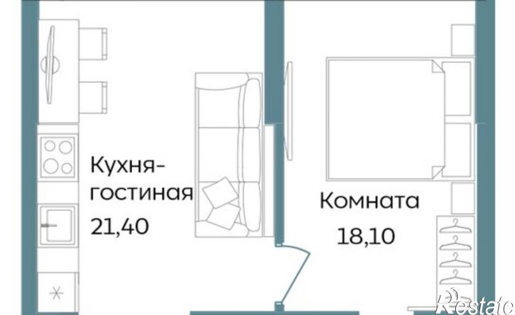 2-комн квартира в новом доме Саки