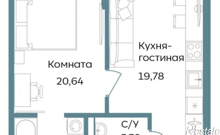 2-комн квартира в новом доме Саки