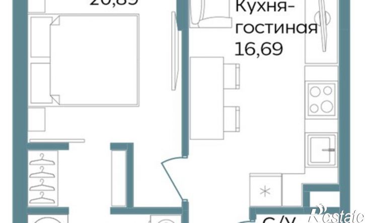 2-комн квартира в новом доме Саки