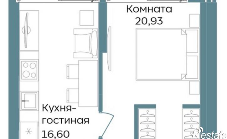 2-комн квартира в новом доме Саки